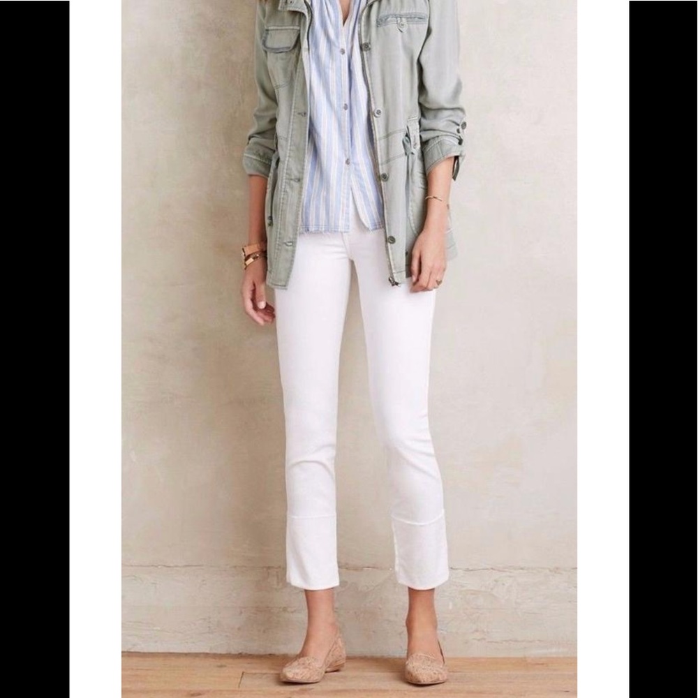 Mother Pony Boy Fray White Jeans